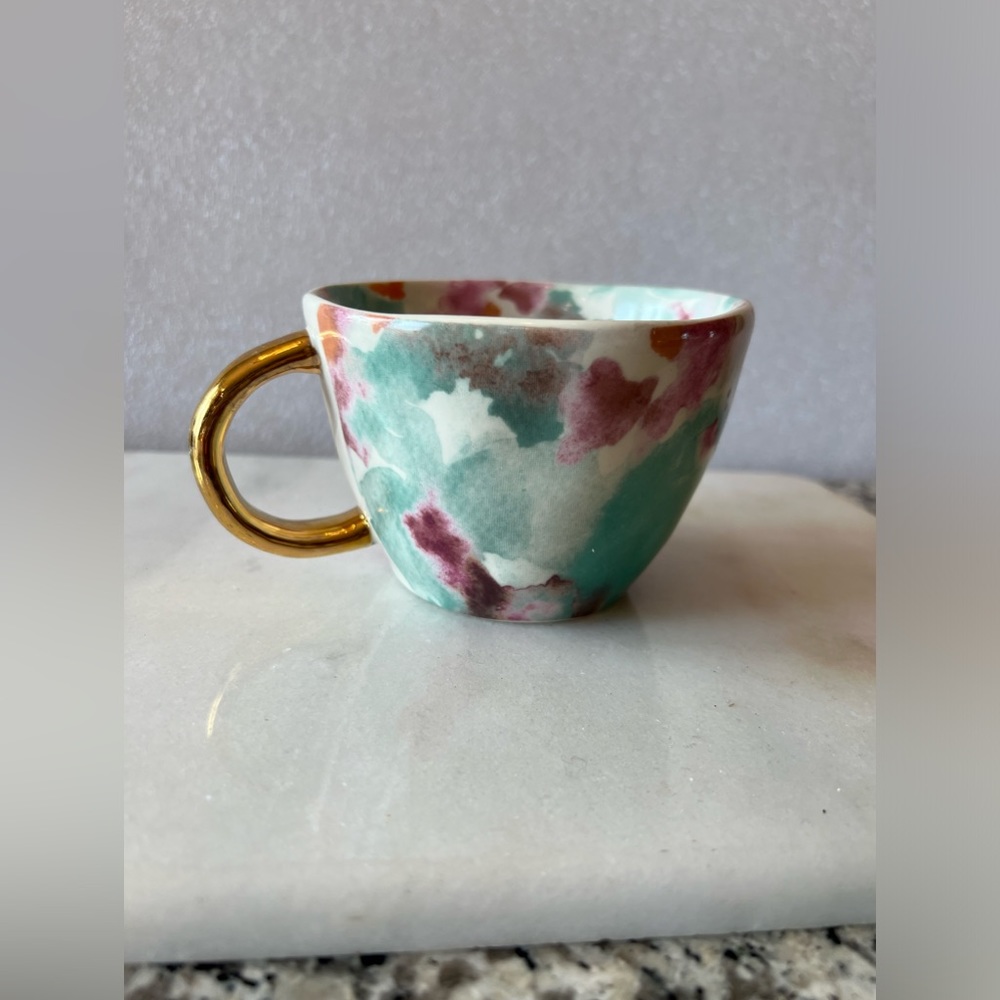 ALTAR'D STATE SARA B Watercolor Monogrammed "C” Ceramic Coffee Cup / Tea Mug - Picture 4 of 5
